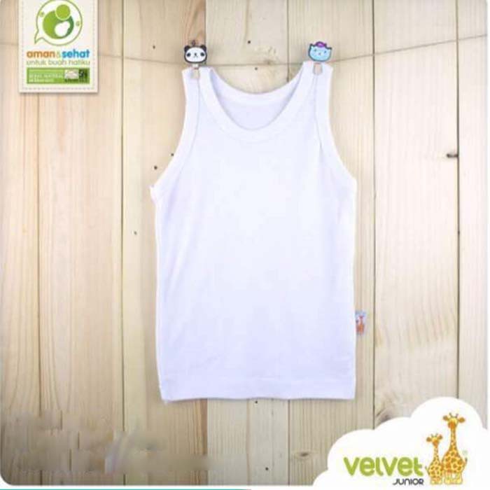 VELVET JUNIOT Singlet Kaos Dalam Bayi Putih