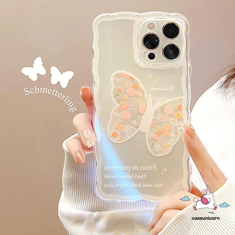 Casing Soft Case Tpu Motif Kupu-Kupu Untuk iPhone 7plus 13 11 12 pro Max 6 6s 7 8 plus X XR XS Max