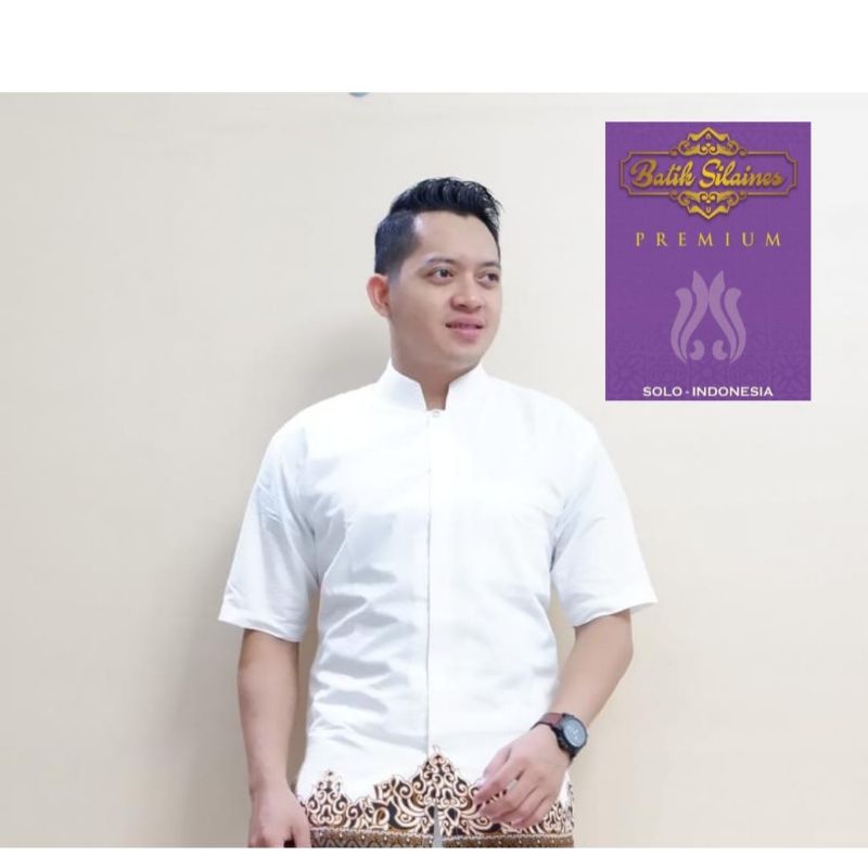 baju koko tumpal putih lapis furing