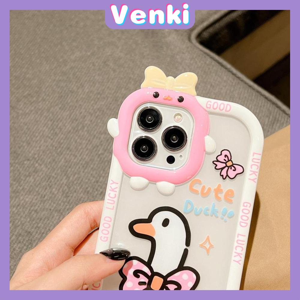 iPhone Case Silicone Soft Case Clear Case Airbag Shockproof Protection Camera Smooth Feel Cartoon Duck Cute Compatible For iPhone 11 Pro Max 13 Pro Max 12 Pro Max 7Plus xr XS Max