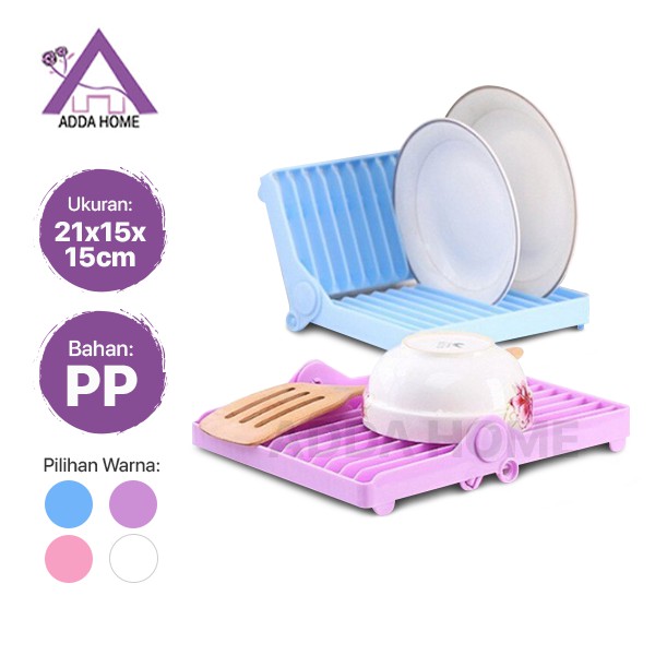 Adda Home - Rak Piring Lipat Pengering Gelas Portable Dish