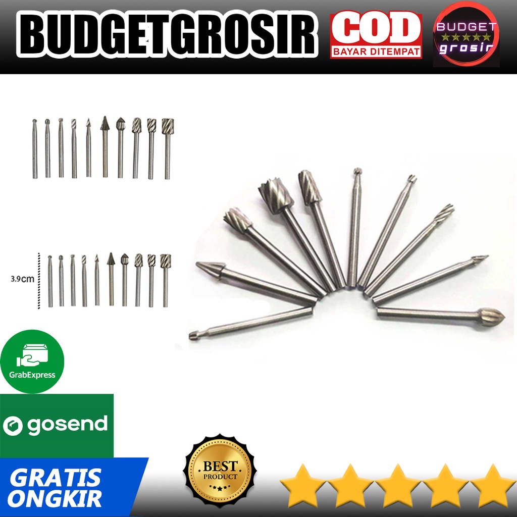 Mata Bor Tungsten Carbide Cone Spiral 10 PCS - GJ0106