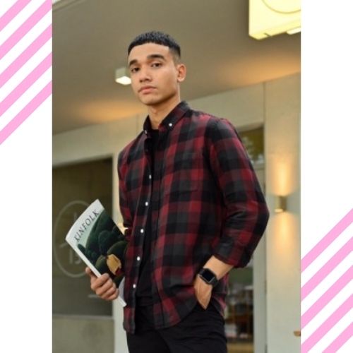 Kemeja Lengan Panjang Pria,Kemeja Kotak Kotak Pria premium unisex