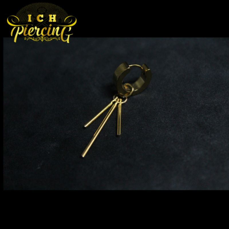 [ PREMIUM ] ANTING RUMBAY GOLD MODEL BATANG 3 / ANTING BTS KOREA / ANTING TINDIK DAN JEPIT KPOP