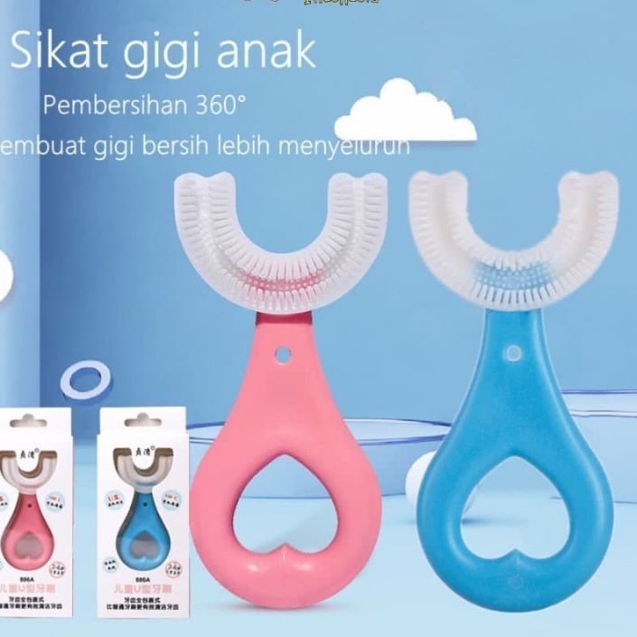 Medan Termurah (Usia 2-6 dan 6-12 tahun) BPA FREE Sikat gigi silicon bentu U Pembersih gigi bayi &amp; anak import