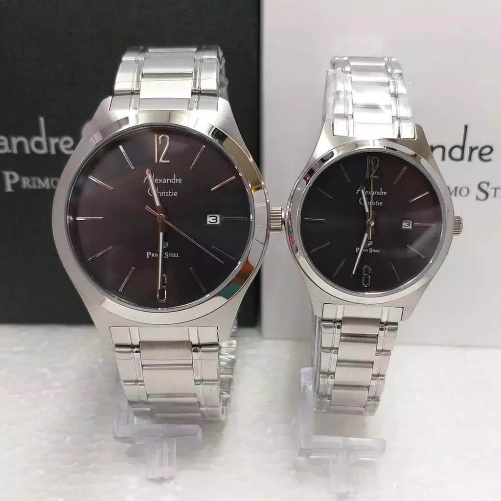 AC alexandre Christie 1009 Md Couple original  stainless steels silverblack