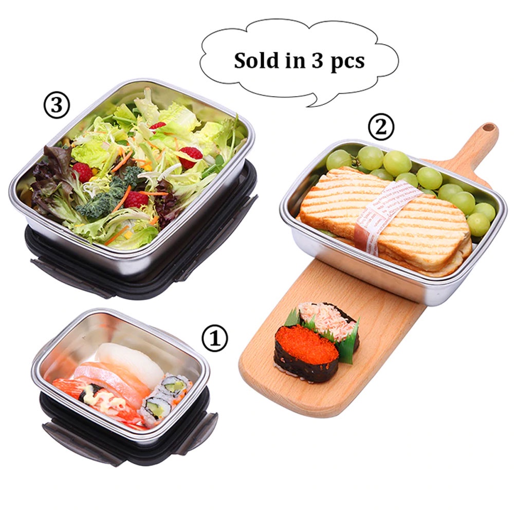 HOMEFAVOR Kotak Makan Bento Lunch Box Stainless Steel 850ml