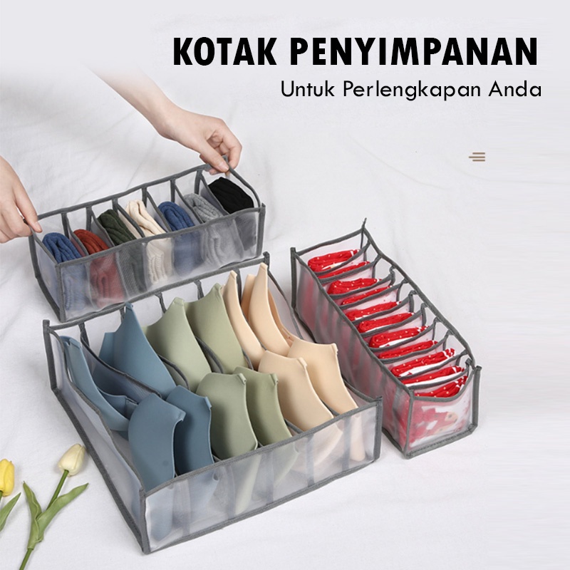 Tempat Penyimpanan Underwear Mesh Storage Box Nylon Impot premium MX1268