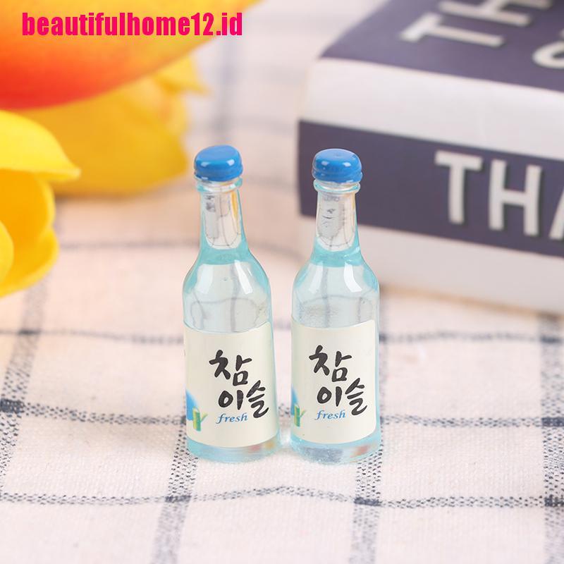 【beautifulhome12.id】10Pcs 1/12 Dollhouse Miniature Resin Beer Bottle Simulation Wine Bottle Model