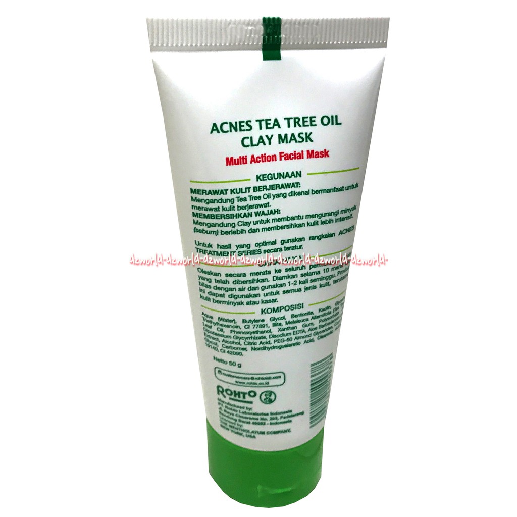 Acnes Tea Tree Oil Clay Mask Masker Untuk Mengurangi Minyak Berlebih Pada Wajah 50gr