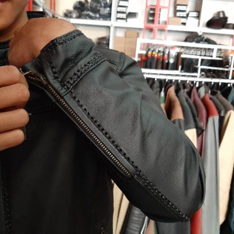 Jaket kulit Domba  Asli / Jaket sulam Kulit Asli