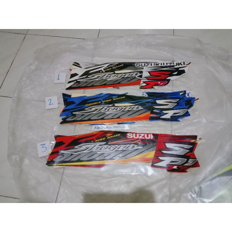 STRIPING STIKER LIS SUZUKI SHOGUN 125 SP MERAH PUTIH BIRU STANDAR ORIGINAL