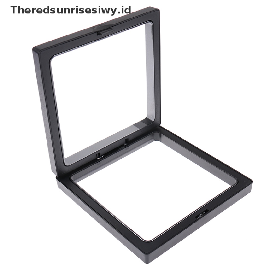 (Theredsunrisesiwy.Id) Kotak Display Perhiasan / Koin 3d Bentuk Persegi Dengan Stand Holder