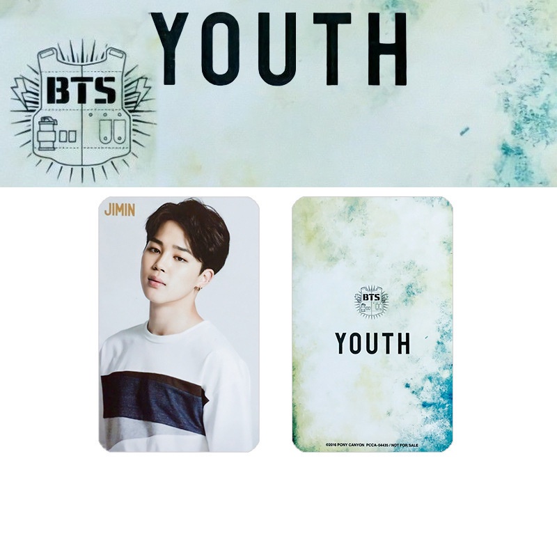 8pcs / set Kartu Lomo Foto BTS Bangtan Boys YOUTH Jepang SUGA JiMin V RM Jin J-Hope Jung Kook