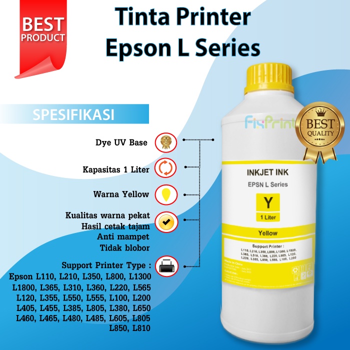 Tinta Epson 1 Liter 664 Printer L110 L120 L210 L220 L310 L350 L355 L360 L380 L550 L565 L1300 L1455