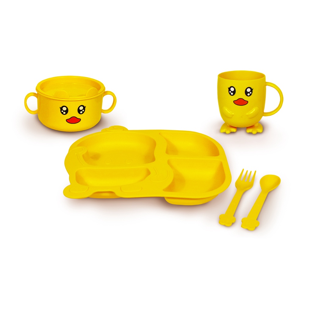 Baby Safe Feeding Set Duck Peralatan Makan Bayi