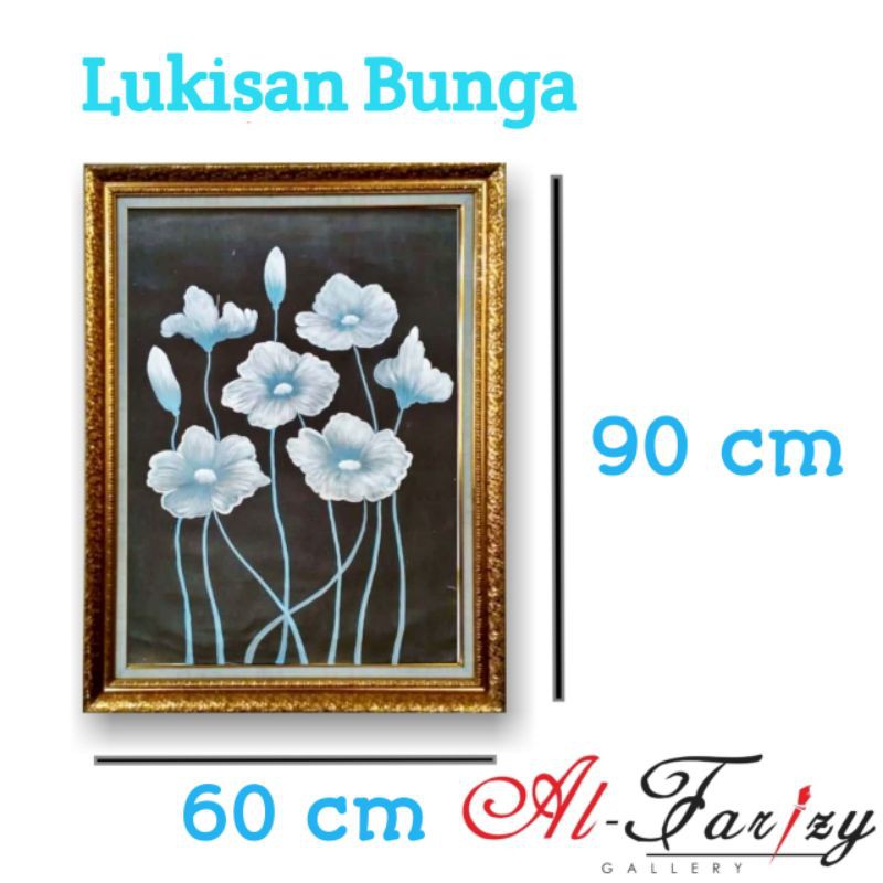 Lukisan Bunga Minimalis Unik Kanvas Ukuran 60x90 cm