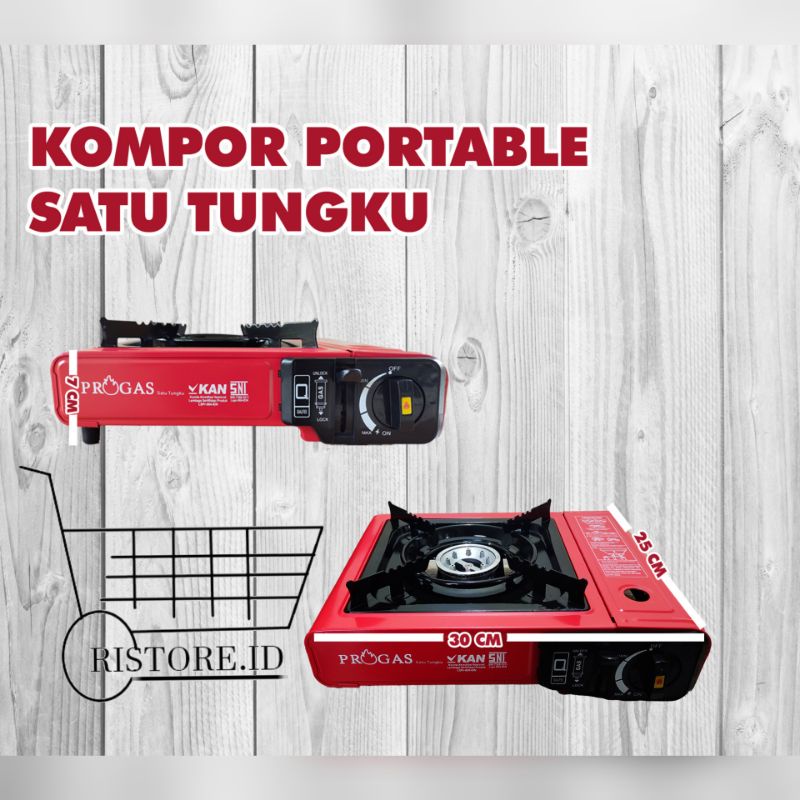 Kompor Portable - Kompor Portabel Progas 2in1 - Kompor Progas 1 tungku - Kompor progas portable - Kompor portabel