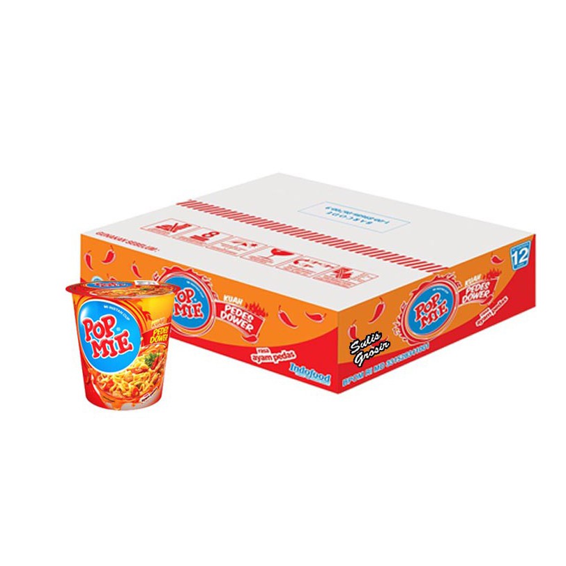 POP MIE KUAH PEDAS DOWER RASA AYAM SPICY CHICKEN NOODLE POPMIE 75GR DUS ISI 12