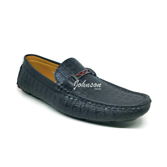 [ Johnson Shoes ] Sepatu Loafers Mocasin Kulit Pria KYNZARA - ST 12 - 01 Hitam 100% IMPORT China