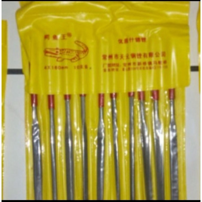 Kikir besi mini cap buaya file set 10 pcs  5 x 180mm