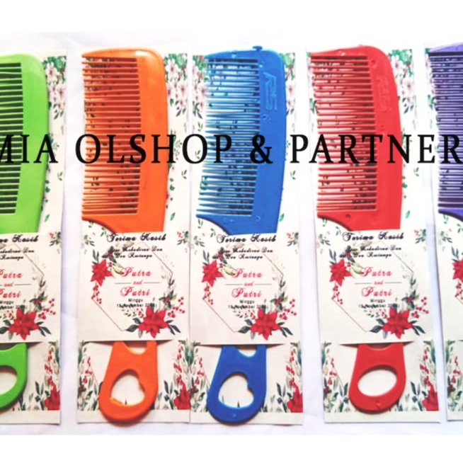 50 pcs souvenir pernikahan murah sisir besar alas kertas kado cantik gratis nama