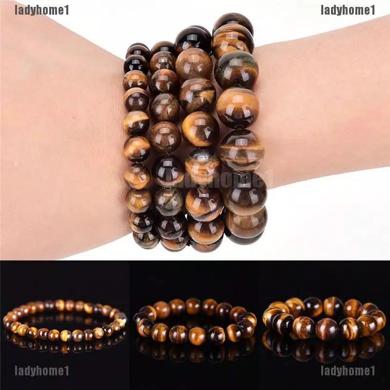 Gelang Batu Natural Tiger Eye anak &amp; dewasa / gelang batu alam Tiger eye,Biduri Sepah 8mm,10mm