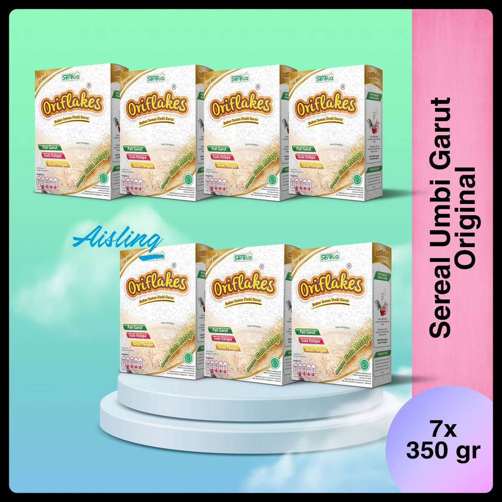 

[PROMO] Oriflakes sereal umbi garut asam lambung ORIGINAL 7 Box 350 gr oriflakes plain