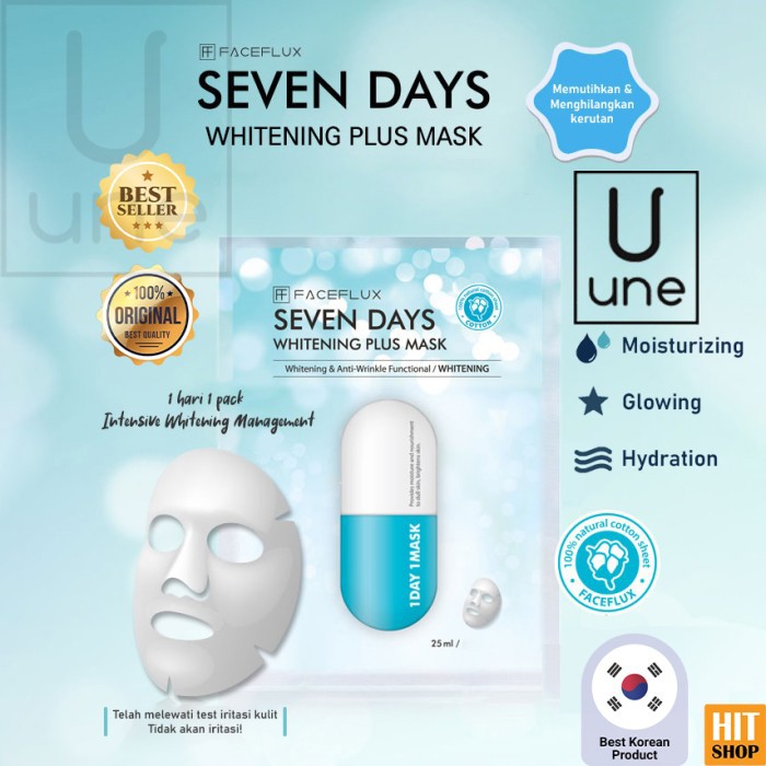 Faceflux - BPOM : Seven Days Intensive Whitening Mask harga per sheet