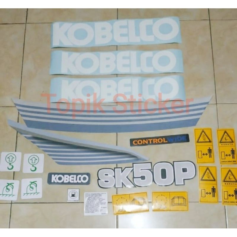 Sticker Mini Excavator KOBELCO SK50P Stiker Alat Berat