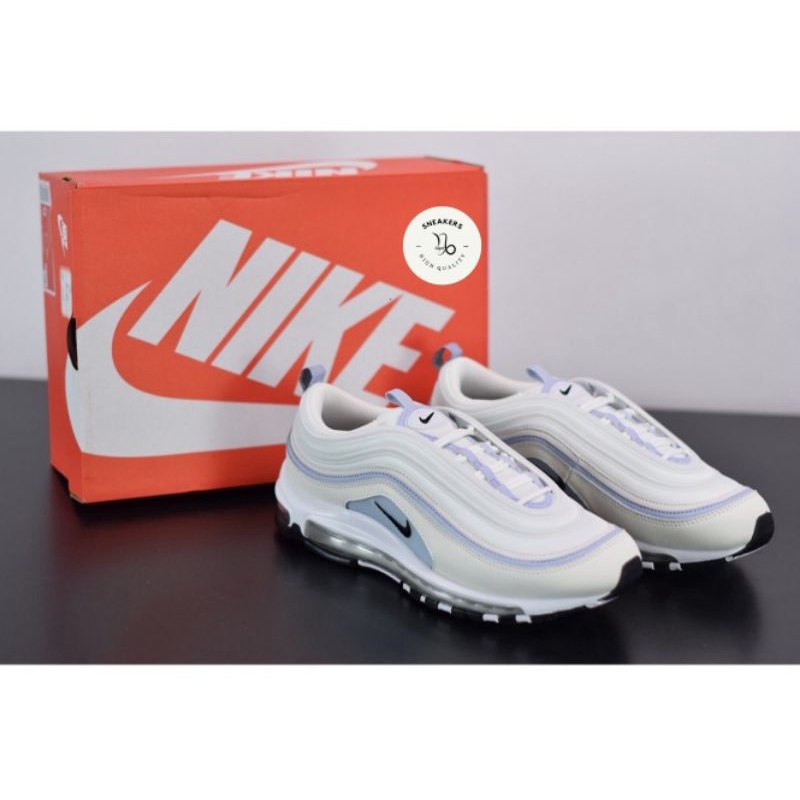 Sepatu Nike Air Max 97 White Purple / White Blue Free Kaos Kaki
