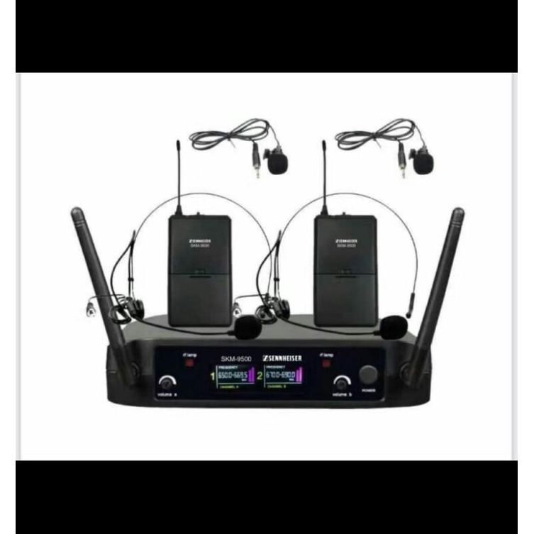 Mic Wireless Sennheiser SKM-9500 -- 2buah Mic Clip on + 2buah Mic Headset