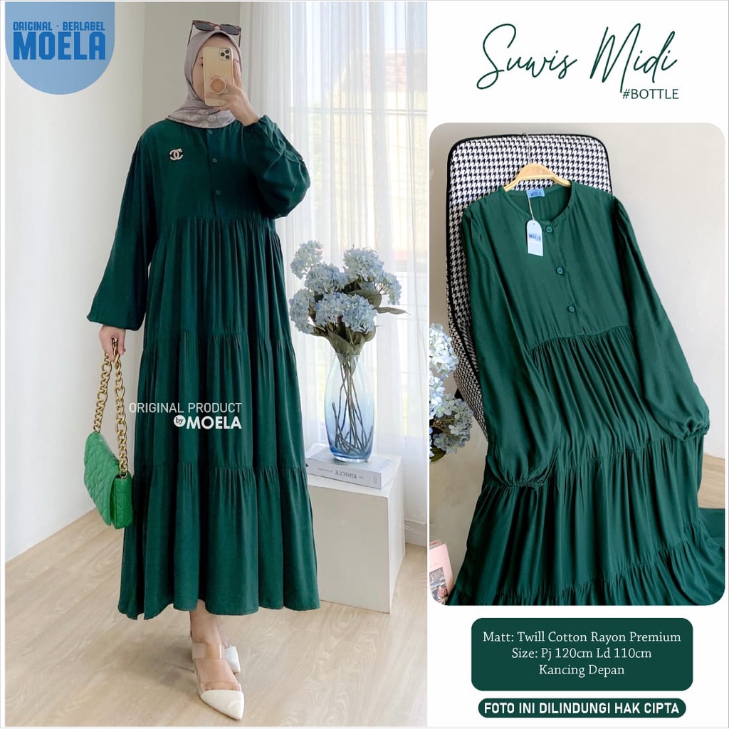 Suwis Bottle Midi Gamis Original Moela Berlabel