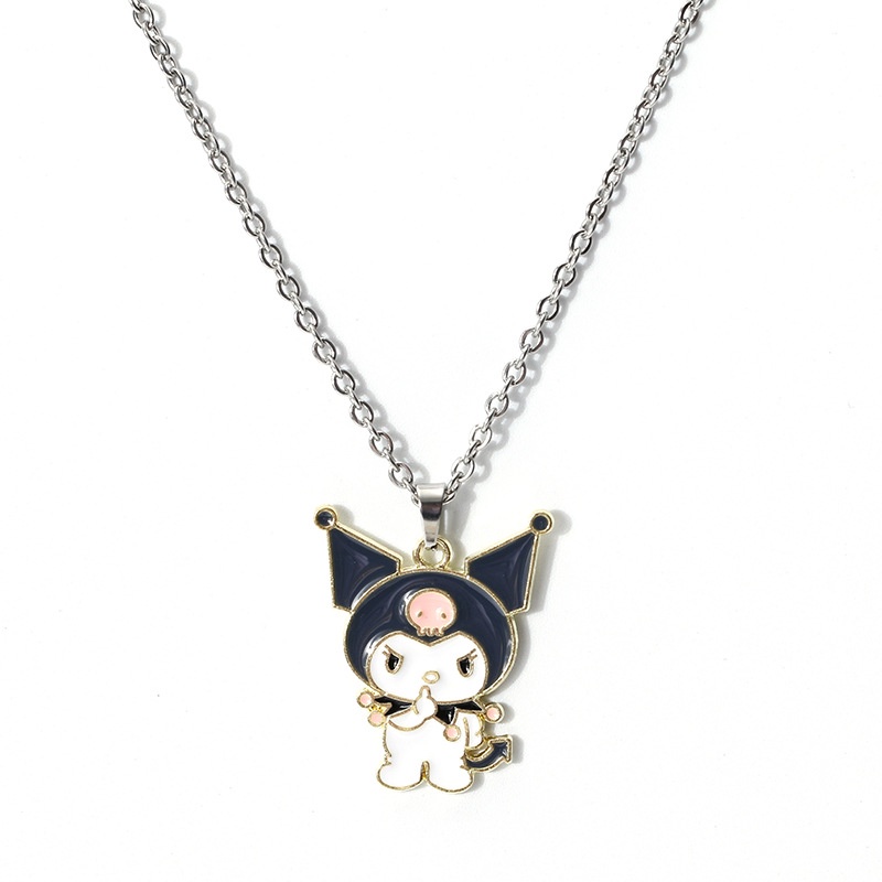 Kalung Liontin Kartun Kuromi Melody Bahan Titanium Steel Untuk Wanita