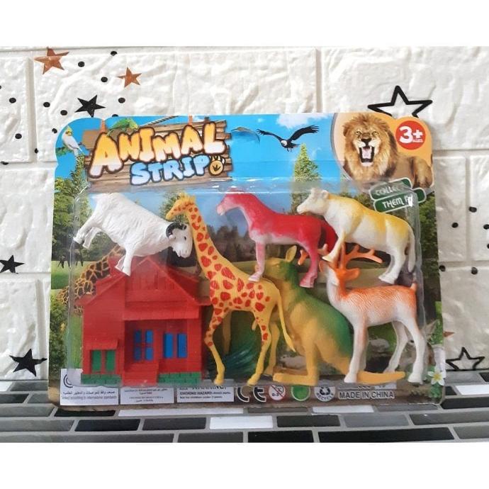 Ready oke] mainan miniatur hewan rusa kambing kangguru jerapah kuda