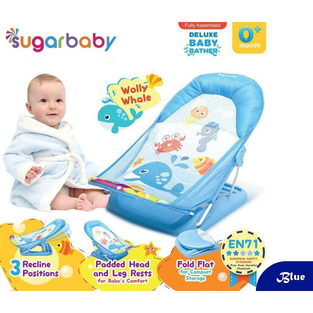 Sugar baby deluxe Baby bather//pliko bather//space baby bather-SUGARBBY Blue Whale