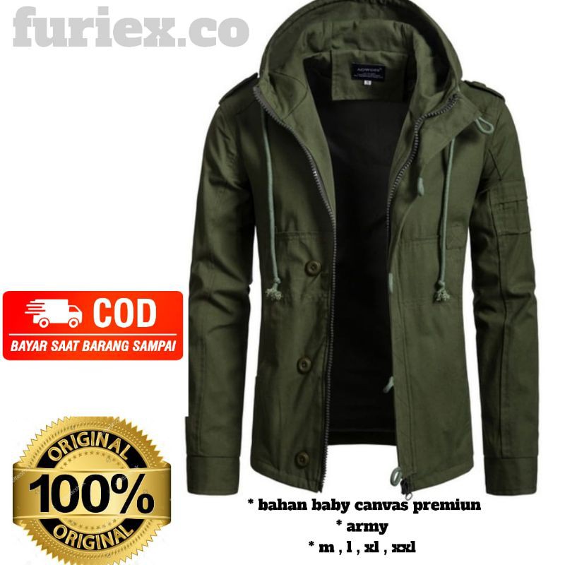Jaket parka pria FRX bloosey | jaket parka hoodie pria wanita | mantel musim dingin