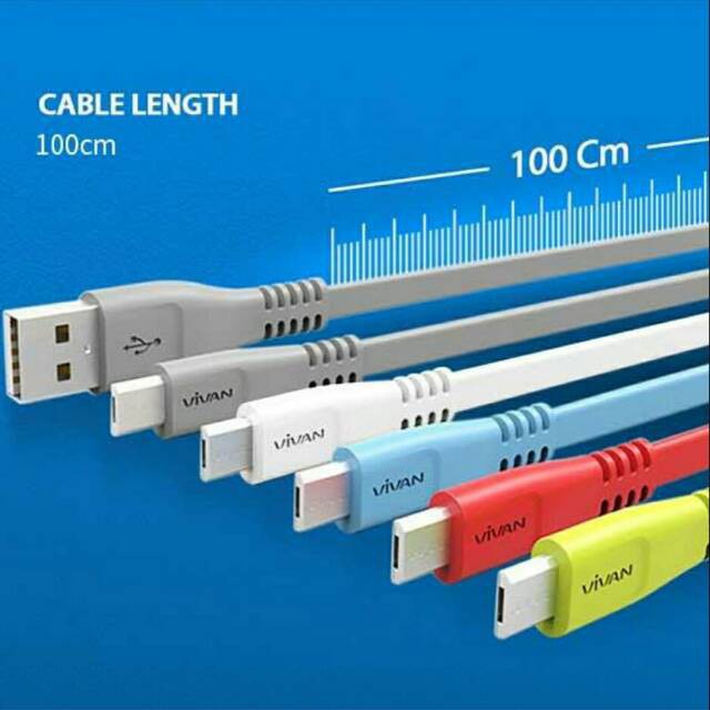 KABEL DATA CHARGER VIVAN CSM100S NEW 1M MICRO USB SUPPORT FAST CHARGING 2.1A FOR ANDROID