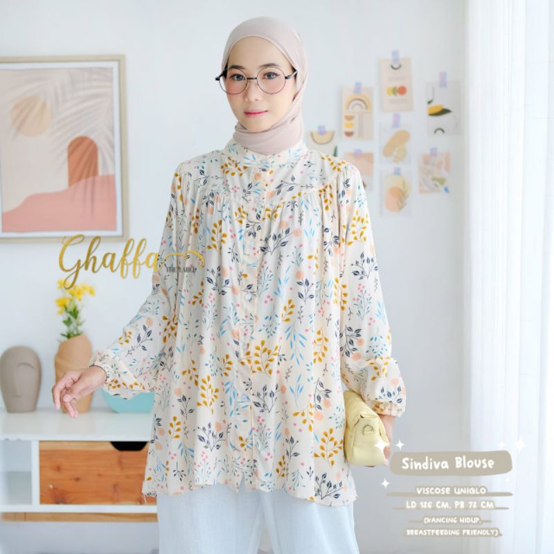 Blouse motif muslimah / Sindiva blouse by ghaffa the label / Blouse kekinian