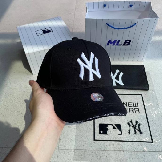 Mlb Cap Basic Black White Logo 100% Original
