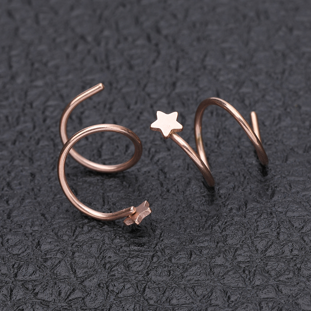 4 Pasang Anting Stud Bentuk Bulat Bahan Stainless Steel Dengan Cubic Zirconia