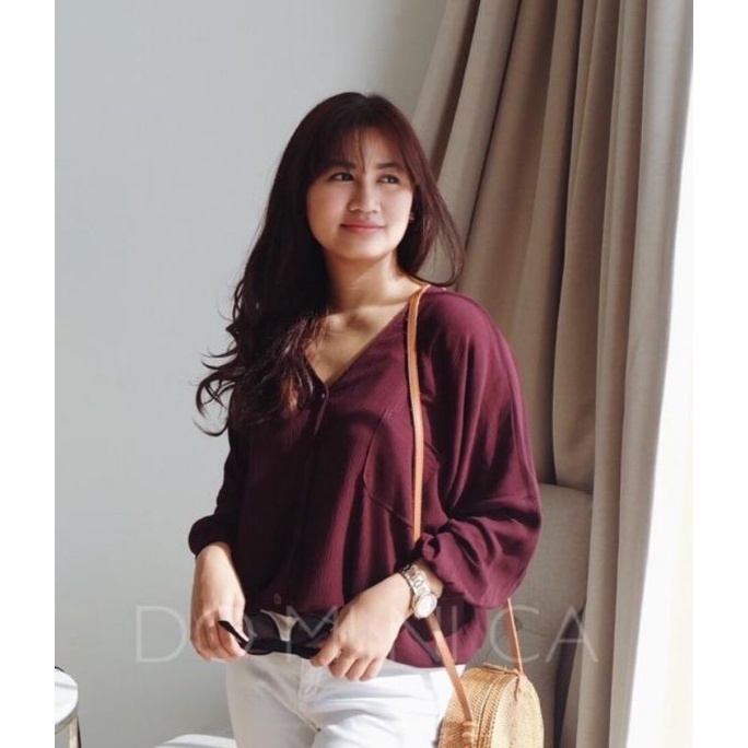 Promo KEMEJA BLOUSE WANITA HEVA CRINCLE RAYON PREMIUM BLOUSE WANITA ATASAN WANITA Keren