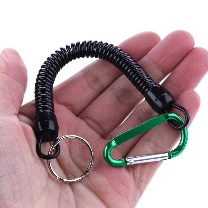 Penjualan Panas/Paduan Aluminium Tali Musim Semi Kabel Anti Hilang/Carabiner Multi-Fungsional/Tali Perlindungan Batang Alat Pancing/Perlengkapan Memancing Luar Ruangan