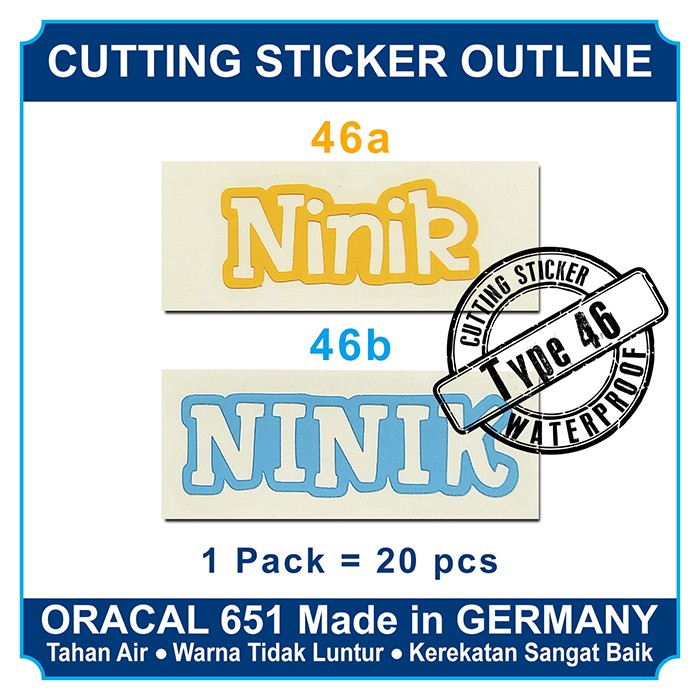 

Cutting Sticker Outline Waterproof Type 46-50