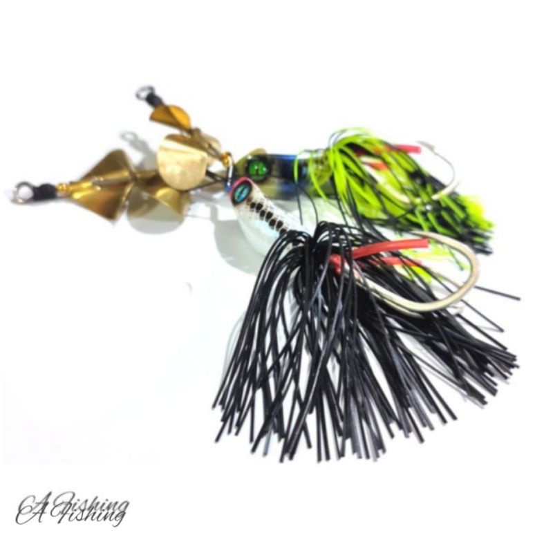 SLASH BAIT DOUBLE PROPELER KUNINGAN HOOK 4/0 OWNER RZL LURE I UMPAN CASTING IKAN GABUS DAN TOMAN