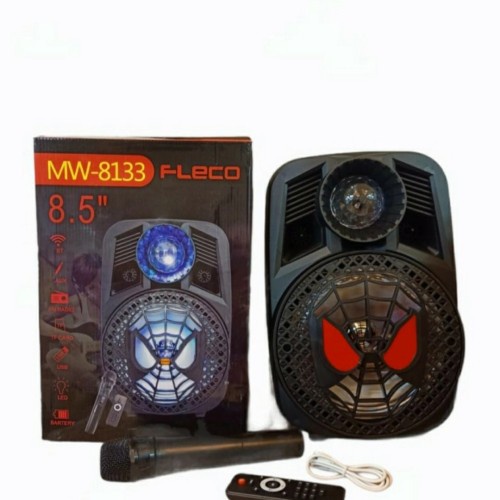 Speaker Bluetooth Fleco MW 8133 FREE REMOTE + MIC  Wearless Microphone - Speaker Portable