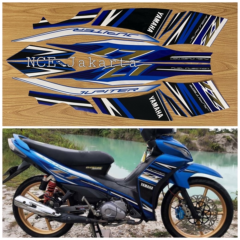 STIKER STRIPING MOTOR JUPITER Z1 TAHUN 2016 BIRU