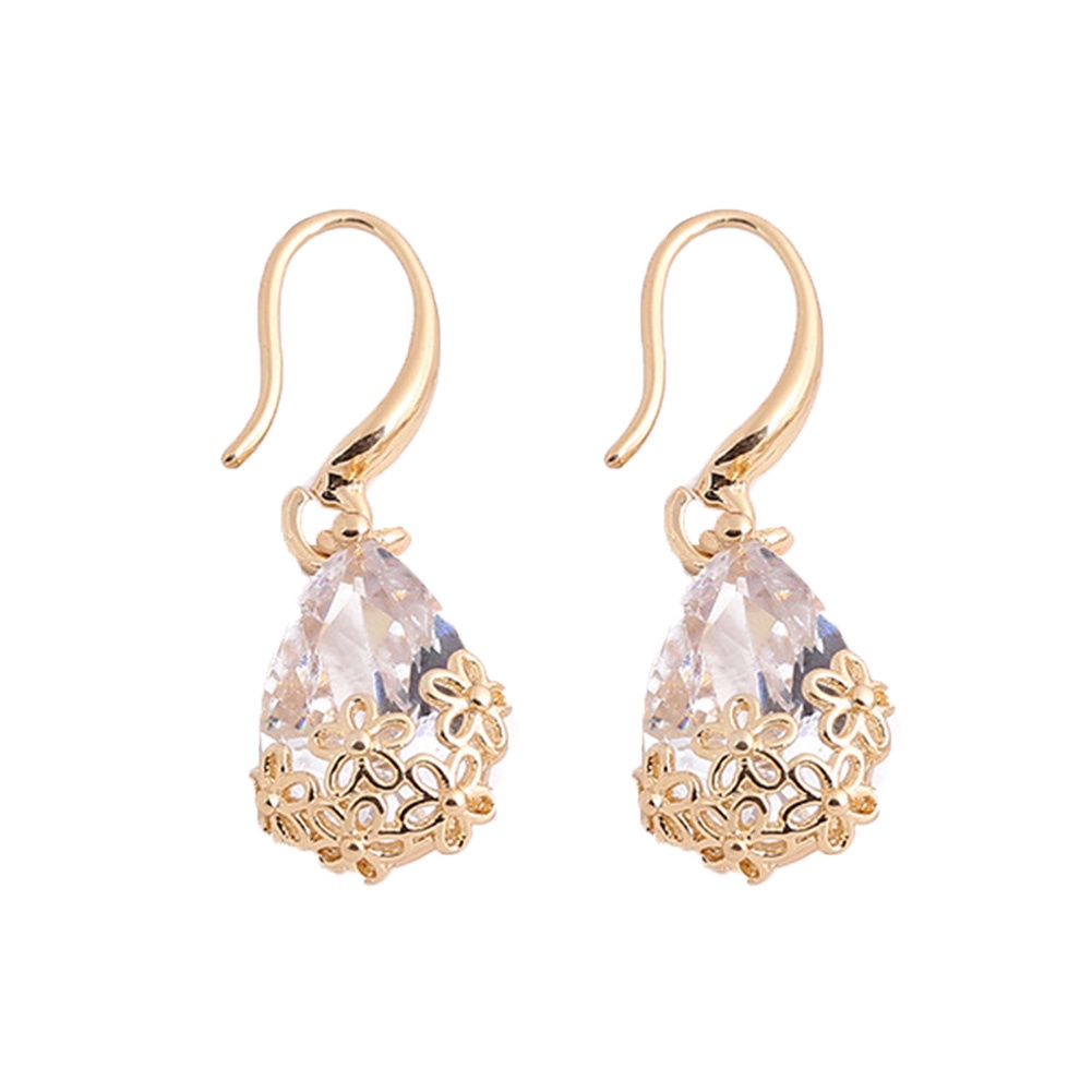 Hu Hu Hu Hu Hu Alat Bantu Pasang Kacamata♡ Anting Kait Gantung Wanita Desain Tetesan Airbunga Hias Cubic Zirconia Gaya Elegan Untuk Hadiah