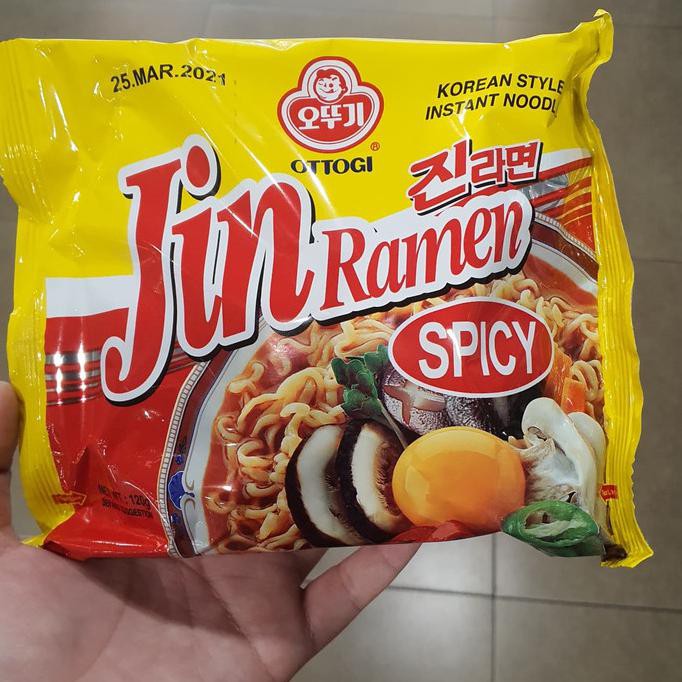 

Terlaris# Ottogi Jin Ramen Mild Spicy Mi Ramen Ramyeon Instant 120Gr Korea - Spicy