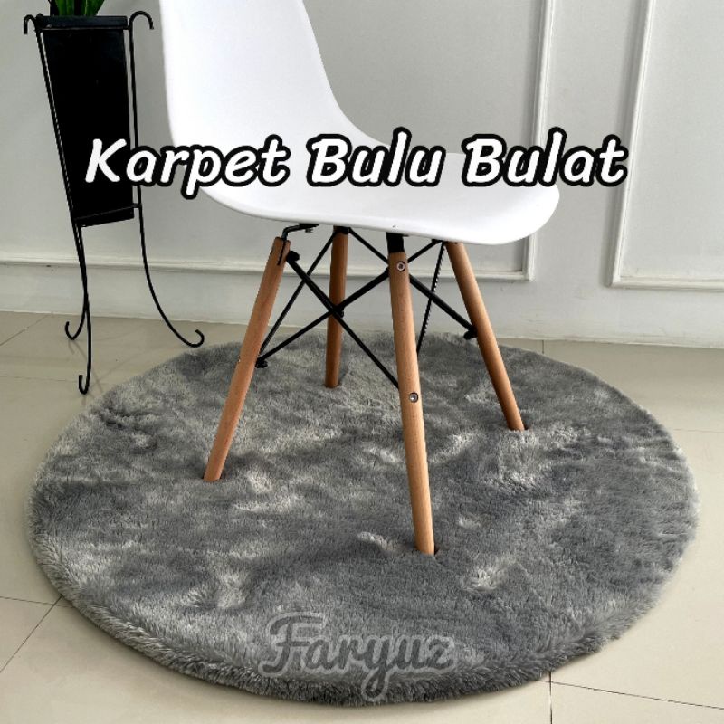 Jual Faryuz - KARPET BULAT [ANTI SLIP] 100cm + Busa Bulu Rasfur Lembut